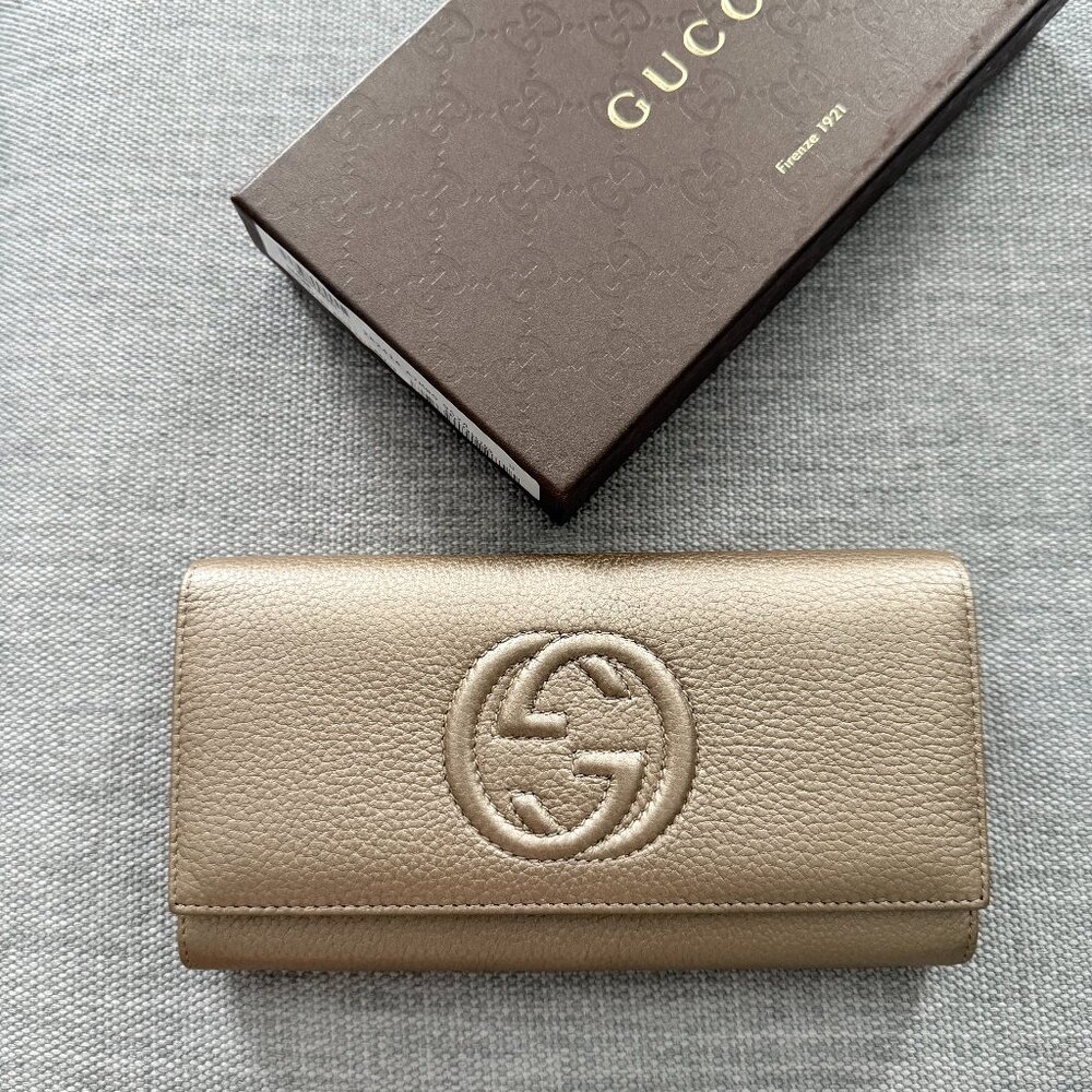 New Gucci Soho Leather Continental Wallet